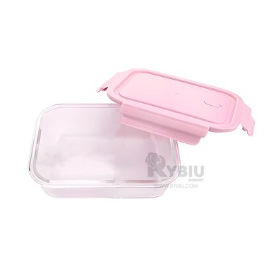 CONTENEDOR LINDO RYBIU CO32519 VIDRIO ROSADO 1040ML +REGALO LIGAS PARA PEINAR