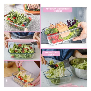 CONTENEDOR BONITO EN ROSADO 410ML Y+LIGAS DE REGALO