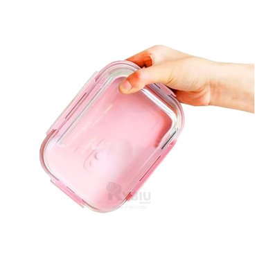 CONTENEDOR BONITO RYBIU CO32519 VIDRIO ROSADO 1040ML +LIGAS DE REGALO