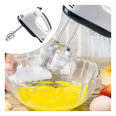 BATIDORA DE MANO RYBIU CO30188 COMPACTA 7 VELOCIDADES EN BLANCO Y+PAPEL DE REGALO - 2