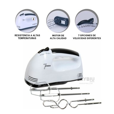 MEZCLADORA DE MANO RYBIU CO30188 MEZCLADOR VERSATIL EN COLOR BLANCO Y+GIFT STICKERS