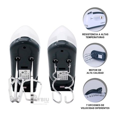 MEZCLADORA DE MANO RYBIU CO30188 MEZCLADOR POTENTE DE TONO BLANCO Y+REGALO AGENDITA