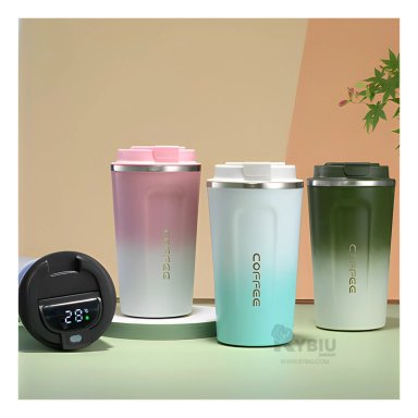 TAZA CON MEDIDOR TERMICO RYBIU VERDE Y BLANCO +GIFT MINIAGENDA