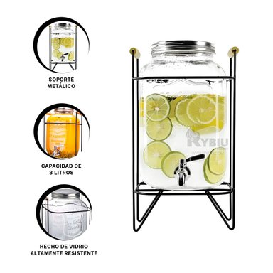 SOPORTE Y DISPENSADORA RYBIU CO30193 TRANSPARENTE UTIL 8L + BANDERITAS ADHESIVAS