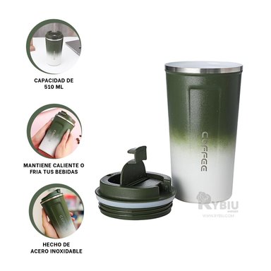 ENVASE PORTATIL RYBIU VERDE Y BLANCO +REGALO LIGAS PARA PEINAR