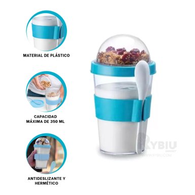 TAZA COMPACTA DE LIQUIDO 350ML RYBIU CO29583 CELESTE +REGALO STICKERS