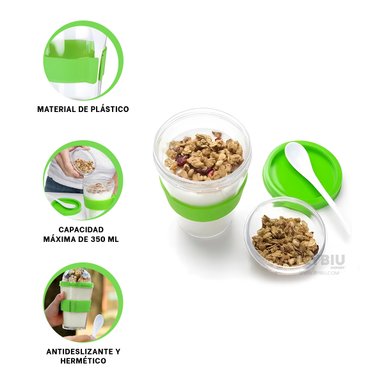 POCILLO LIGERO 350ML RYBIU CO29580 VERDE +LIGAS DE REGALO