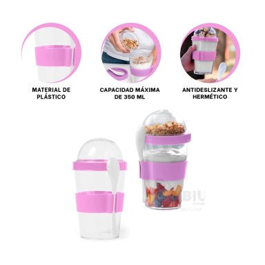 TAZA ERGONOMICA 350ML RYBIU CO29582 ROSADO +ENVOLTORIO DE REGALO