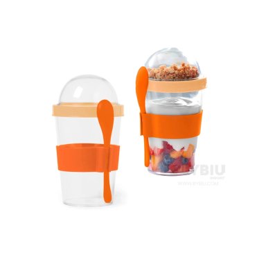 TAZA COMPACTA DE LIQUIDO 350ML RYBIU CO29581 ANARANJADO +REGALO STICKERS