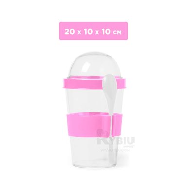 POCILLO VERSATIL 350ML RYBIU CO29582 ROSADO +REGALO LIGAS PARA PEINAR