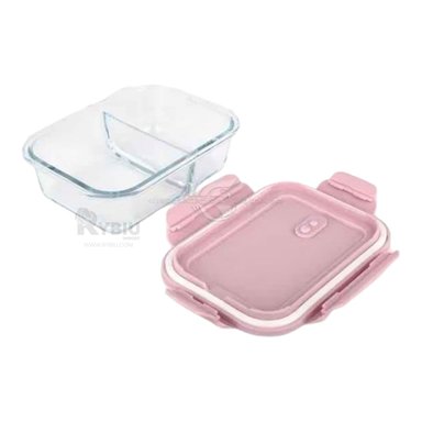 RECIPIENTE MODERNO CON TAPA RYBIU CO29560 ROSADO +REGALO STICKERS