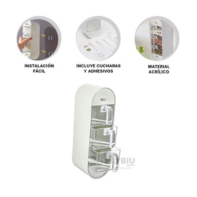 PORTA SAZONADORES RYBIU CO29433 BLANCO ELEGANTE + BANDERITAS ADHESIVAS