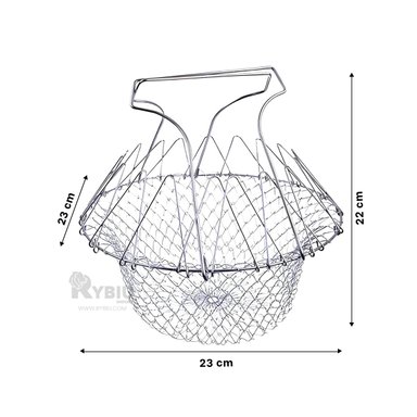 CANASTO FREIDOR RYBIU CO32484 PLATEADO FREIDORA NUGGETS 23 CM + LIGAS REGALO