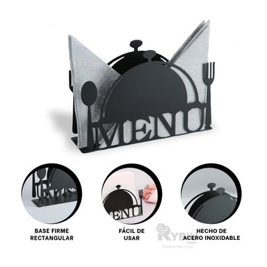 SERVILLETERO RYBIU CO32491 NEGRO SOPORTE PAÑITOS + REGALO STICKERS