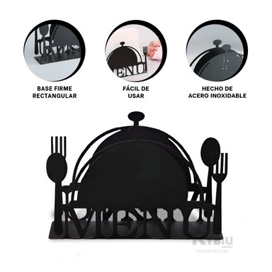 SERVILLETERO RYBIU CO32491 NEGRO SOPORTE GUARDAR TOALLITAS + ENVOLTORIO REGALO