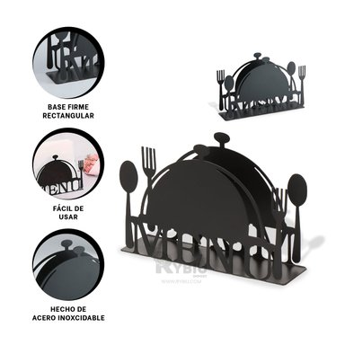 SOPORTE MODERNO PARA SERVILLETAS EN NEGRO Y+GIFT MINIAGENDA