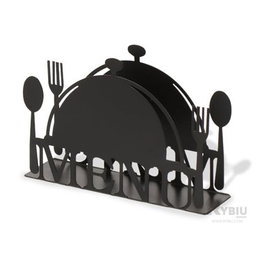 SERVILLETERO RYBIU CO32491 NEGRO PORTASERVILLETAS METAL + BANDERITAS ADHESIVAS