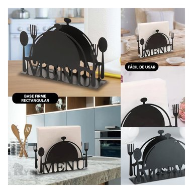 SERVILLETERO RYBIU CO32491 NEGRO SOPORTE PAPEL FACIL USO + GIFT STICKERS