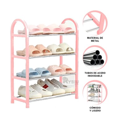 ZAPATILLERO RYBIU HO32532 ROSADO IDONEO 4 NIVELES + LIGAS REGALO