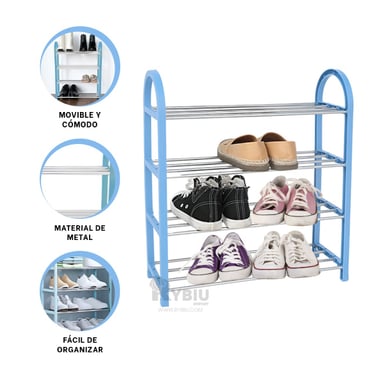 ZAPATILLERO RYBIU CELESTE IDONEO 4 NIVELES + LIGAS REGALO - 3