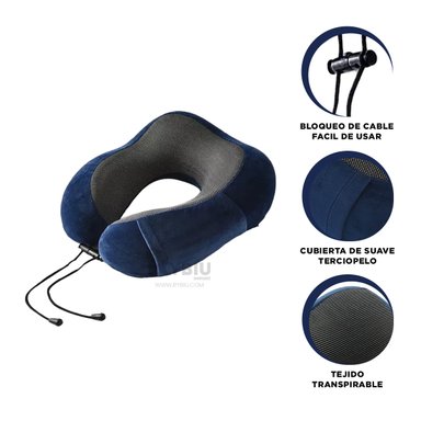 ALMOHADA SUAVE PARA CUELLO EN COLOR AZUL Y+PAPEL DE REGALO - 4
