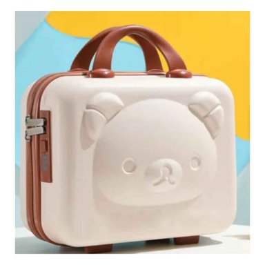 MINI MALETA PARA MAKE UP EN COLOR BEIGE Y+PAPEL DE REGALO