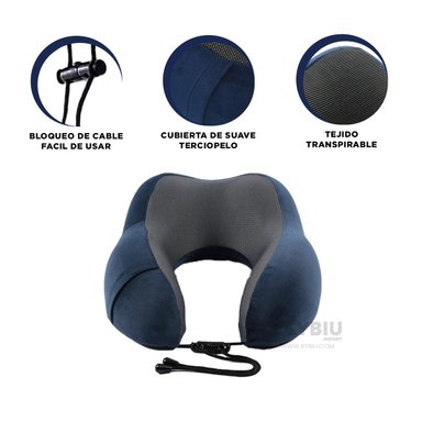 COJIN LIVIANO PARA CUELLO COLOR AZUL Y+ENVOLTORIO DE REGALO - 4