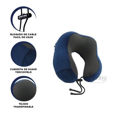 ALMOHADILLA PORTABLE EN TONO AZUL Y+REGALO LIGAS PARA PEINAR - 4