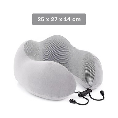 COJIN DE APOYO DE CUELLO PARA VIAJE TERCIOPELO PLOMO CON ESPUMA VISCOELASTICA Y+POST IT - 4