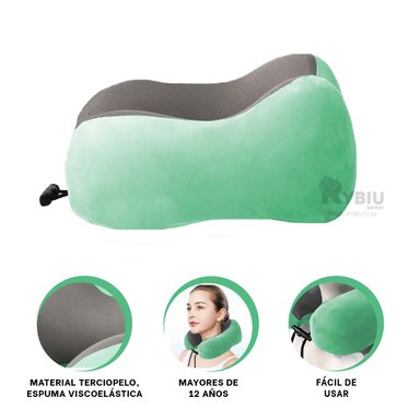 PILLOW PARA RELAJAR CUELLO EN COLOR VERDE Y+LIGAS DE REGALO