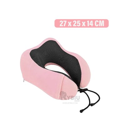 ALMOHADILLA UTIL DE CUELLO ROSADO Y+REGALO LIGAS PARA PEINAR