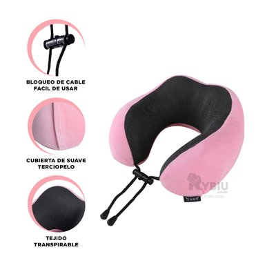 ALMOHADILLA UTIL DE CUELLO ROSADO Y+REGALO LIGAS PARA PEINAR - 4