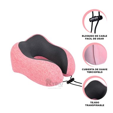 COJIN PARA SOPORTE DE CUELLO EN COLOR ROSADO Y+GIFT STICKERS