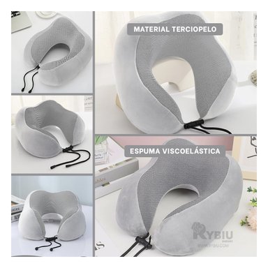 COJIN IDEAL PARA CUELLO EN COLOR PLOMO Y+GIFT MINIAGENDA