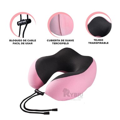 ALMOHADILLA PARA RELAJAR CUELLO EN ROSADO Y+LIGAS DE REGALO