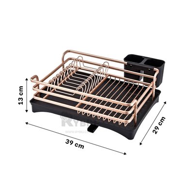 SET SOPORTE RYBIU HO32425 ALUMINIO ORO ROSA UTENSILIOS + ENVOLTORIO REGALO - 5
