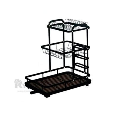 SOPORTE PARA COCINA 3 NIVELES EN COLOR NEGRO Y+GIFT STICKERS