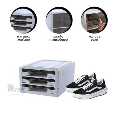 ALACENA PARA ZAPATILLAS CON TAPA NEGRA Y+LIGAS DE REGALO