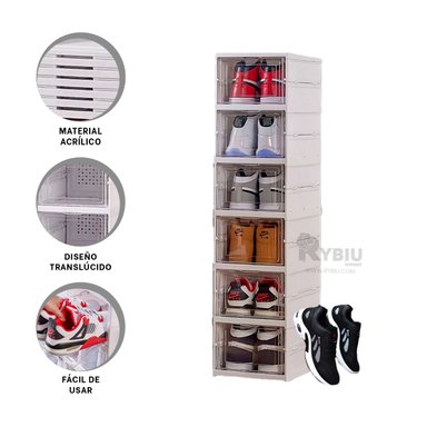 ESTRUCTURA GUARDAR ZAPATOS RYBIU HO32420 BLANCO + LIGAS REGALO