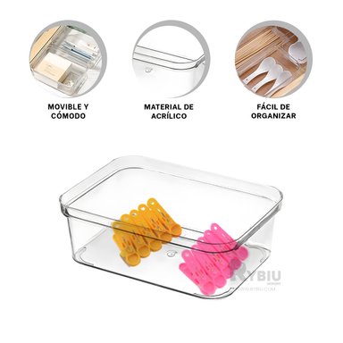 SET CLASIFICADOR RYBIU MOL1 TRANSPARENTE FUNCIONAL 18.5X13.5X6.5 CM + GIFT STICKERS