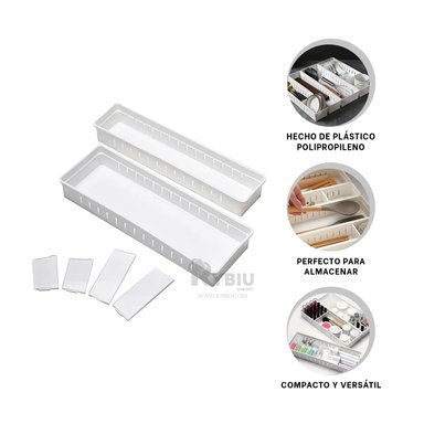 CAJÓN RYBIU BLANCO CON AGARRE 34.6X12X5CM + LIGAS REGALO