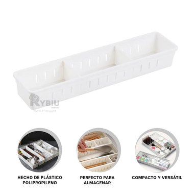 CAJÓN RYBIU BLANCO DURADERO 34.6X12X5CM + REGALO LIGAS PEINAR