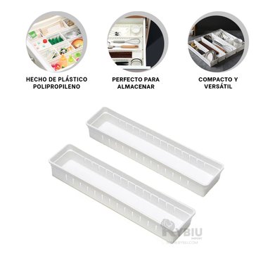 CAJÓN RYBIU BLANCO DURADERO 34.6X8X5CM + REGALO LIGAS PEINAR