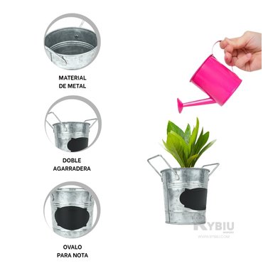 SET CUBO RYBIU HO32310 METAL PLATEADO IDONEO + REGALO LIGAS PEINAR