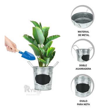 SET CUBO RYBIU HO32310 METAL PLATEADO IDONEO + REGALO LIGAS PEINAR - 3