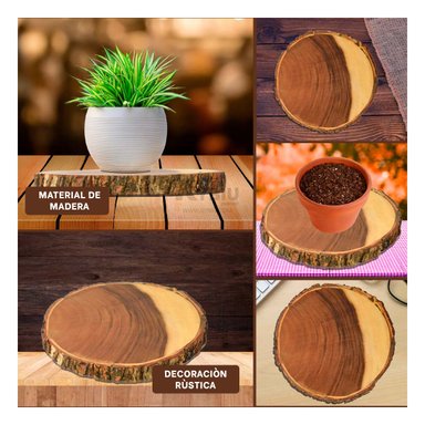 SOPORTE CIRCULAR Y DECORATIVO DE MADERA Y+REGALO STICKERS