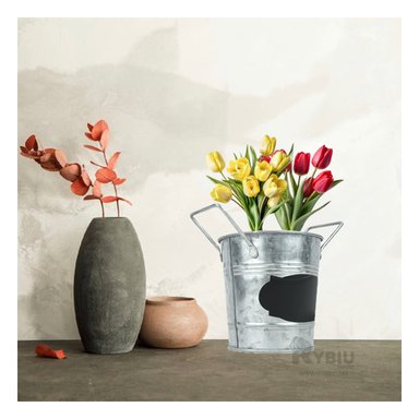 MACETA DECORATIVA EN MODELO CUBO PLATEADO Y+GIFT MINIAGENDA