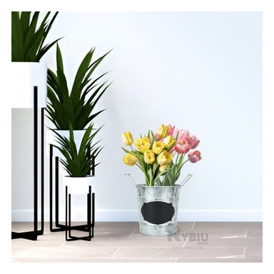 MACETA DECORATIVA EN MODELO CUBO PLATEADO Y+GIFT MINIAGENDA - 3