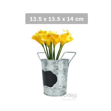 SET MACETA RYBIU HO32313 METAL PLATEADO ESTETICA FORMA NUBE + REGALO STICKERS - 5