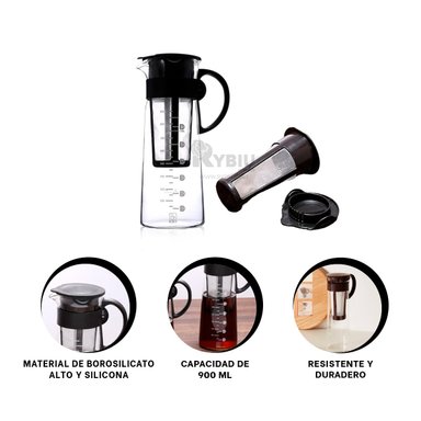 JARRA RYBIU CO32504 TRANSPARENTE RECIPIENTE CENAS POR 900 ML + REGALO LIGAS PEINAR